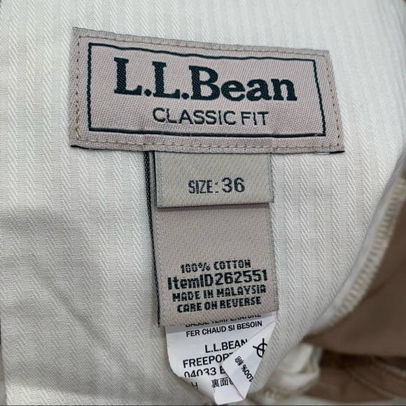 LL Bean Flat Front Pants Mens Classic Fit Beige Size 36 (see Pics) - Picture 7 of 10